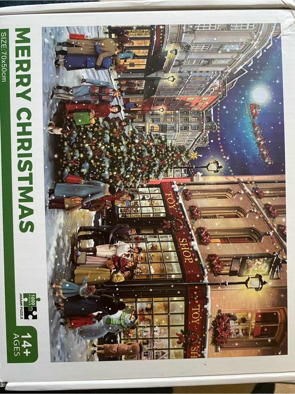 Holiday Street Scene Puzzle - Merry Christmas